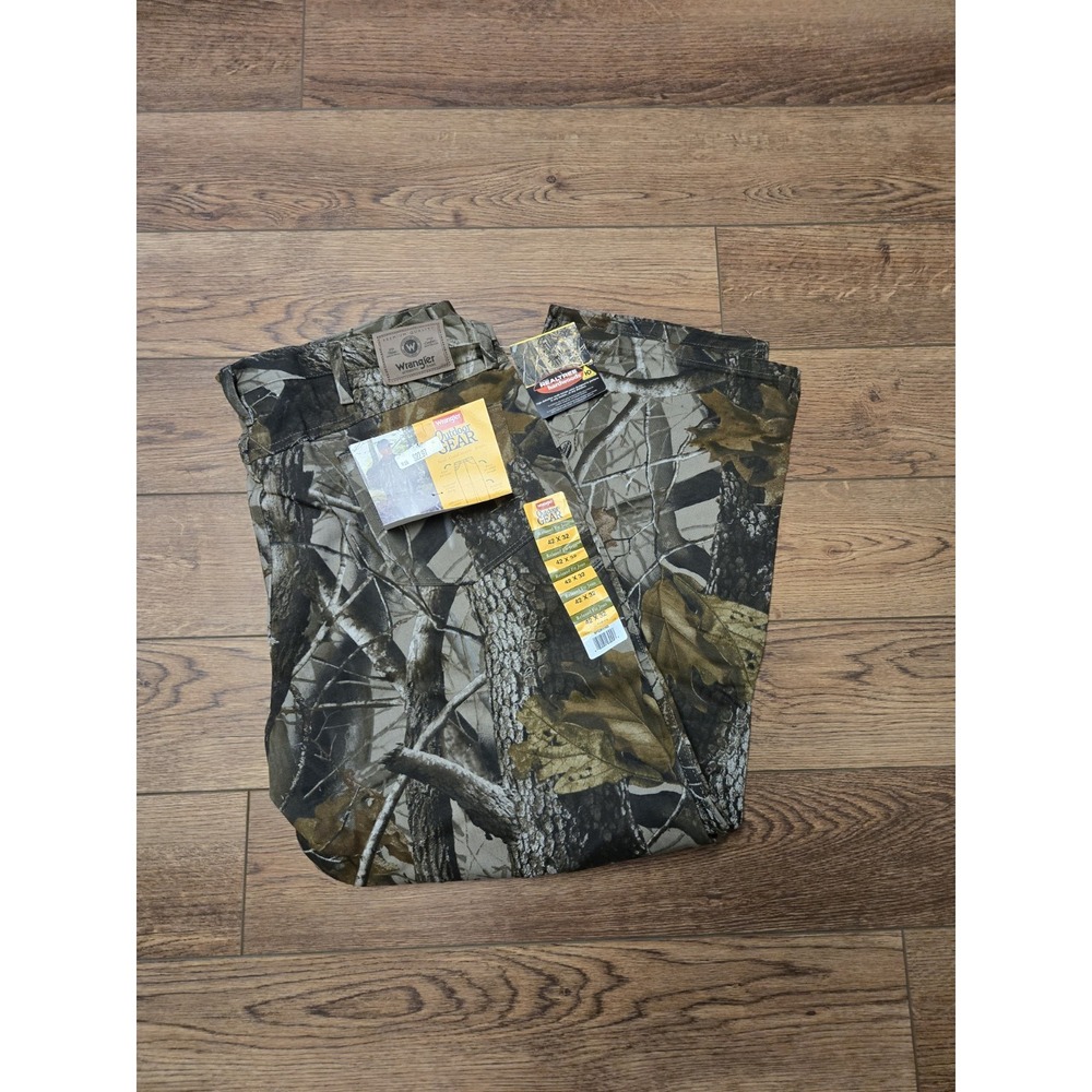 Wrangler Outdoor Gear Jeans Double Knee Mens 42x32 Mossy Oak Camo Relaxed Fit